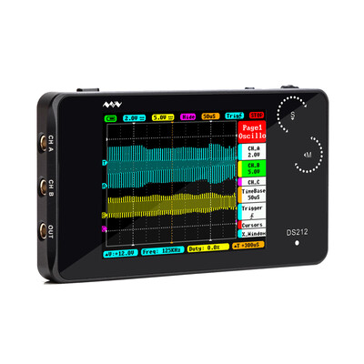 

DS212 DSO Portable Mini 2 Channel Digital Oscilloscope Pocket Size USB Interface28" Full Color TFT Display 8MB Memory Storage Ba