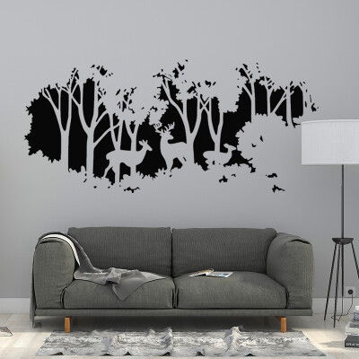 

Inkfish wall stickers forest deer 9080 waterproof PVC wall stickers self-adhesive wallpaper removable thickening imitation leather material stickers 15065cm living room sofa background wall decoration stickers