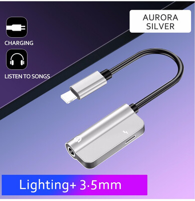 

2in1 Charging Listening Music Nylon Braid Multi-function ios lightningTo 35mm Audio&ios lightning Switch Cable Applicable To