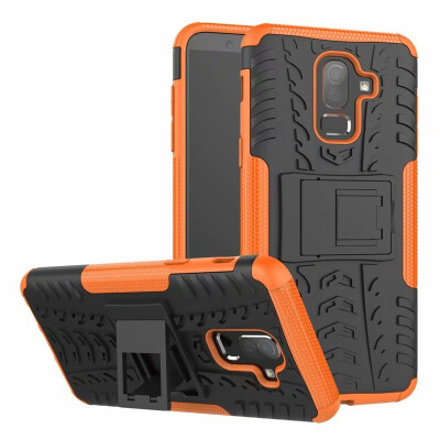 

Fivice Samsung J8 2018 Case TPU anti-fall tire pattern back clip bracket phone case