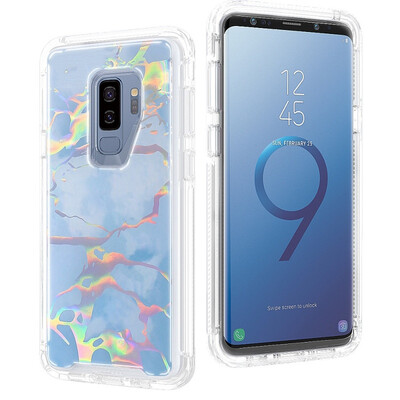 

MOONCASE Samsung Galaxy S9 Marble Laser Phone Case Series - Light Blue