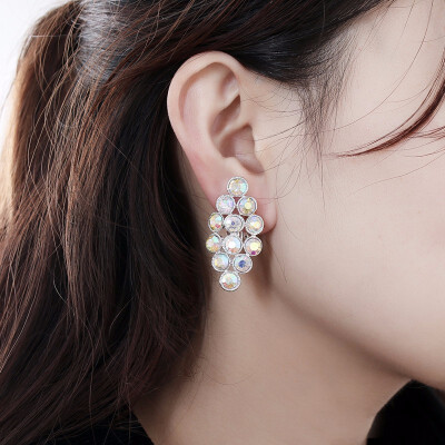 

New Luxury Pave Crystal Rhinestone Clip Earrings for Women Clip no pierced Clips Earrings Fashion Jewelry Earrings