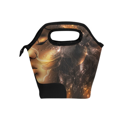 

Lunch Bag Tote Bag African American Woman Travel Picnic Organizer Lunch Holder Handbags Lunch Bag Box for Office