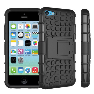 

Fivice iPhone 5C Case TPU anti-fall tire pattern back clip bracket phone case