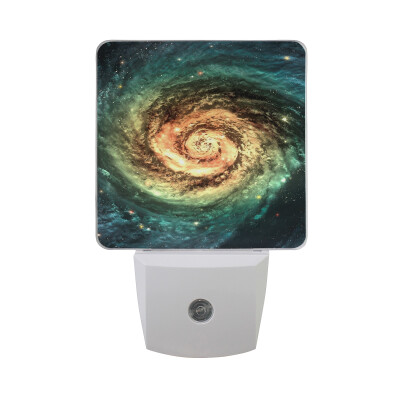 

ALAZA LED Night Light With Smart Dusk To Dawn SensorSpiral Galaxy In The Universe Space Plug In Night Light