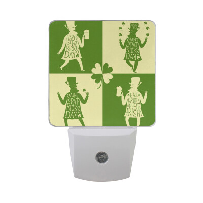 

ALAZA LED Night Light With Smart Dusk To Dawn SensorTwo Little Leprechauns Plug In Night Light