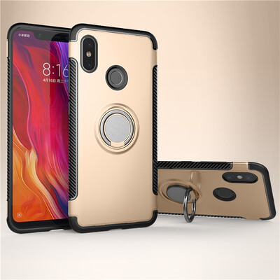 

Fivice Xiaomi Mi 8 case PC metal ring shell magnetic car bracket TPU phone case