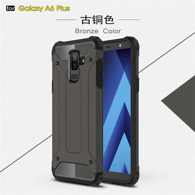

Fivice Samsung Galaxy A6 PLUS case Luxury Silicone Diamond Armor PC Hard Shell Phone Case