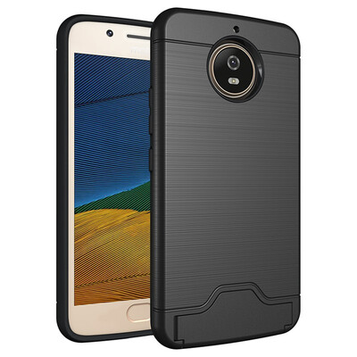 

Fivice Moto G5S Case TPU all-inclusive anti-drop brushed card with bracket mobile phone case
