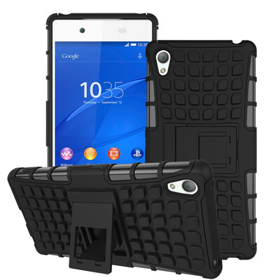 

Fivice Sony Z4 Case TPU anti-fall tire pattern back clip bracket phone case