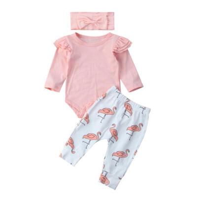 

UK Stock Newborn Baby Girl Clothes Romper Shirt TopPants Leggings Outfits Set
