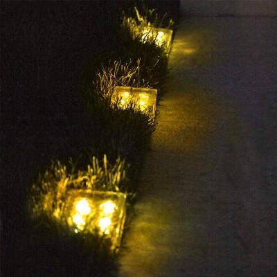 

Solar Power LED Outdoor Ground Light Crystal Ice Brick Garden Deck Road Lamp UK