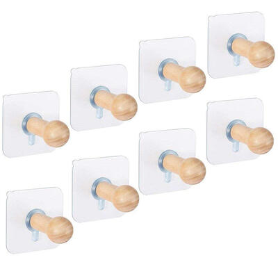 

UpperX Adhesive Hooks Wall Hangers Without Nails Ceiling Hanger Damage Free Hanging Hat Hooks8 Packs