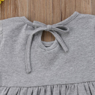 

UK Stock Kids Baby Girl Princess Ruffle Tutu Dress Top Blouse Sundress Clothes