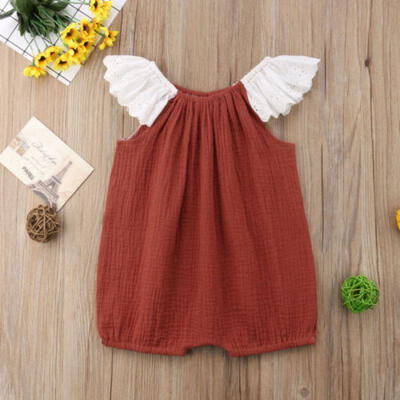 

Infant Baby Girl Kids Lace Romper Jumpsuit Bodysuit Flying Sleeves Dress Clothes