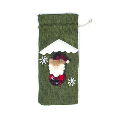 

Christmas Wine Bottle Cover Bag Santa Claus Snowman Champagne Wrap Clothes for Table Holiday Decorations Gift