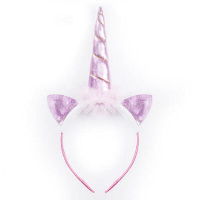 

UK Stock Unicorn Horn Flower Headband Fancy Dress Kids Party Birthday Magical