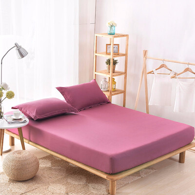 

100 Cotton Mattress Cover Twin Full Queen Size Bed Fitted Sheet 1 Piece Solid Color Bed Sheet