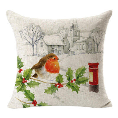 

UpperX Christmas Square Throw Flax Pillow Case Decorative Cushion Pillow Cover