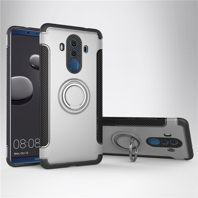 

Fecoprior Back Cover For Huawei Mate 10 Pro Case Car Holder Stand Hard PC Silicon Ring Suction Bracket Celulars