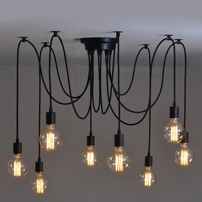 

JUEJA Modern Spider Suspension 8 Heads Pendant Chandelier Home Lighting for Living Room Dining Bedroom