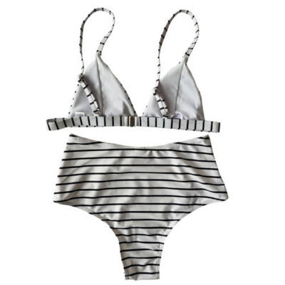 

Womens Stripe Push-up Bikini Set High Waisted Swimsuit Bathing Suit Swimwear