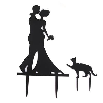 

UpperX Wedding Cake Topper Cake Decorations Engagement Bride & Groom with Cat Acrylic Cake cover