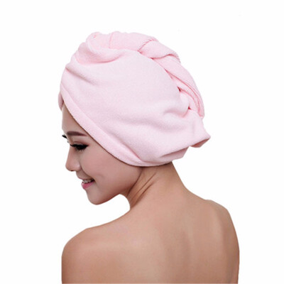 

Fashion Women Absorbent Microfiber Towel Turban Hair-Drying Shower Caps Ponytail Holder Bathing Cap Bathrobe Hat