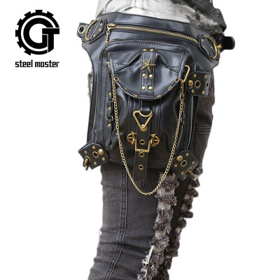 

Steel Master Steampunk Bags Gothic Messenger Handbag Shoulder Bag Vintage Fashion Retro Rock Waist Pack Small Leg Bag