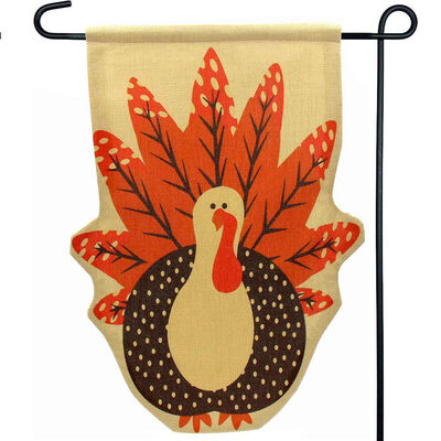 

UpperX Thanksgiving Fall Turkey Burlap Garden Flag - Thanksgiving Decorations for Home Décor Yard Outdoor Thanks Party Favor