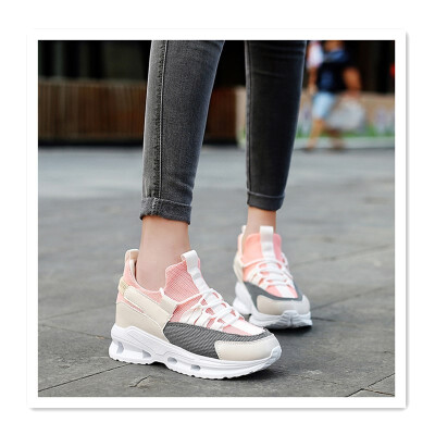 

2018 new autumn wild wedges casual shoes Korean version of the small white shoes breathable mesh female college wind Korean women