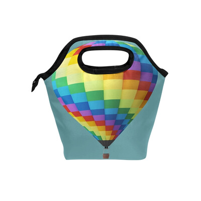 

Lunch Bag Tote Bag Rainbow Hot Air Balloon Travel Picnic Organizer Lunch Holder Handbags Lunch Bag Box for Office