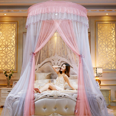 

Luxury Romantic Dome Mosquito Net Stitching color Princess Insect Bed Canopy Netting Lace Round Mosquito Nets Curtain For Bedding