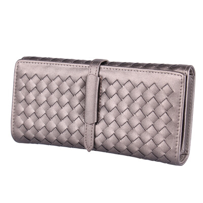 

NEW 2016 Fashion Knitting Clutch Woven deisgn long wallets handmade Women plaid Knitting pattern Females Brand Lady Brand purse