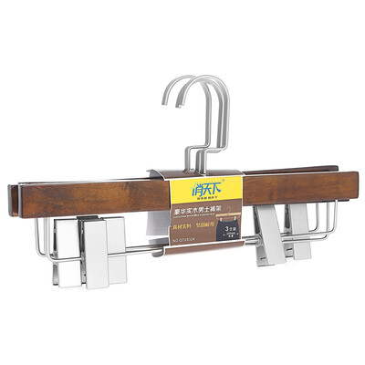 

Jingdong supermarket] Qiao world solid wood hanger clothes rack pants skirt clip brace WL8011 six loaded