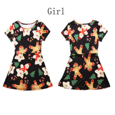 

Christmas Family Dress Mother&Daughter Matching Floral Women Girl Dresses