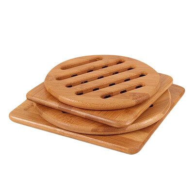 

UpperX Bamboo Trivet Home Kitchen Bamboo Hot Pads Trivet Heat Resistant Pads Teapot Trivet Square&Round-Multi-Size 4pcs