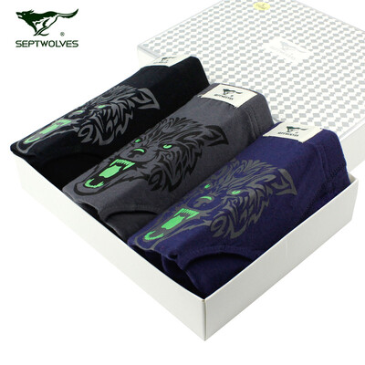 

Seven Wolves SEPTWOLVES Men &39s Underwear Cotton Triangle Trousers Wolves Wolves Boxes XL 95125