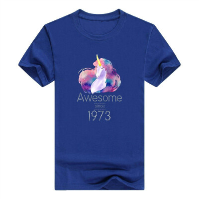 

45th Birthday Gift Unicorn Tshirt Awesome Since 1973 Tee