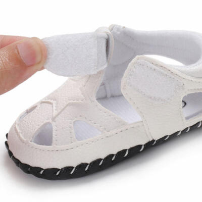 

UK Baby Toddler Summer PU Hollow Sandals Boys Crib Pram Shoes First Walker 0-18M