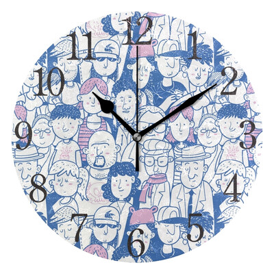 

Wall Clock Arabic Numerals Design Cute People Round