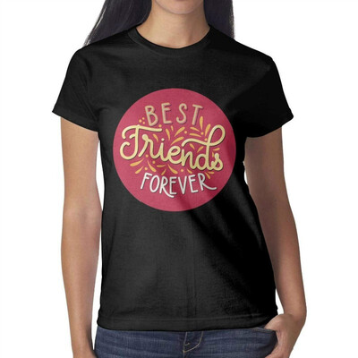 

Friendship Day Women Unicorn Good Friend Forever Cotton T-Shirt Short-Sleeve Lovely tee