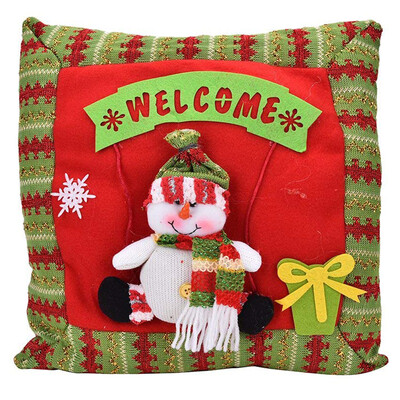 

UpperX Christmas Decors Ornaments Gifts Xmas Throw Pillow Case Cushion Cover with Cushion Inner for Sofa Bed Home DecorSnowman