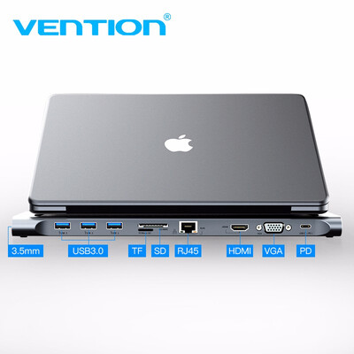 

Vention USB C Adapter for Macbook Type C to HDMI Converter USB-C 30 HUB SDTF Card Reader PD RJ45 Thunderbolt 3 Adapter