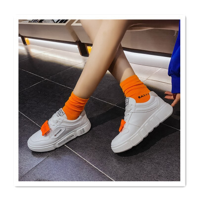 

2018 new wild Korean version of the autumn net red flat shoes flame shoes thick bottom high to help womens shoes muffin bottom ca