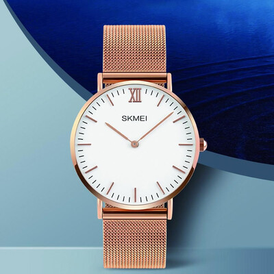 

Top Brand Women Mens Skmei Quartz Wristwatches Stainless Steel Mesh Band Nylon Watchband Leather Straps Couple Watches