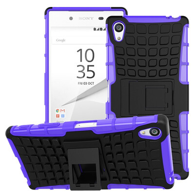

Fivice Sony Z5 premiumZ5 PLUS Case TPU anti-fall tire pattern back clip bracket phone case