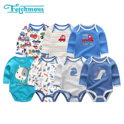 

7PCSLot Unicorn Full Sleeve Newborn Baby Girls Clothes Rompers Babywear Bodysuists One Pieces Baby Boys Clothes Cotton O-Neck