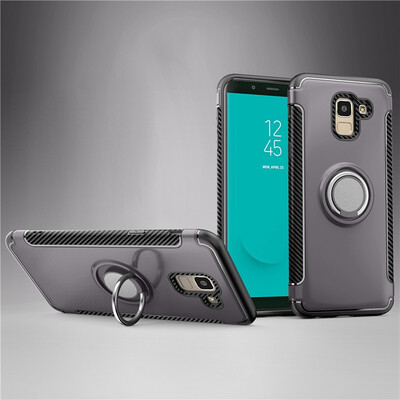 

Fivice Samsung Galaxy J6 2018 case PC metal ring shell magnetic car bracket TPU phone case