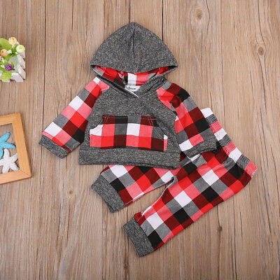 

2pcs Baby Boys Casual Cotton Hoodies Tops Long Pant Toddler Clothes Set Outfits